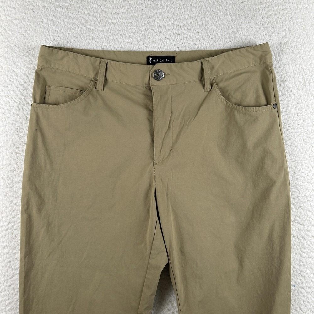 American Tall Pants Mens 34x38 Beige Lightweight Travel Nylon Stretch Khakis - Picture 5 of 15